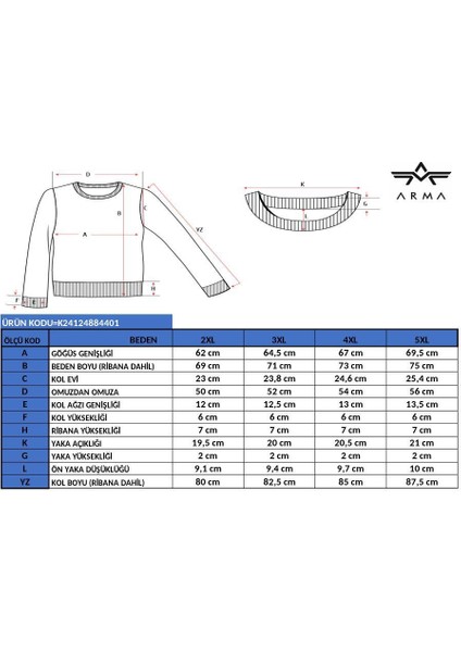 Erkek Büyük Beden Bisiklet Yaka Sweatshirt K24124884401