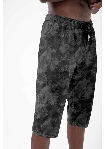 Siyah Tropikal Desenli Uzun Boy Erkek Kapri fiyatları