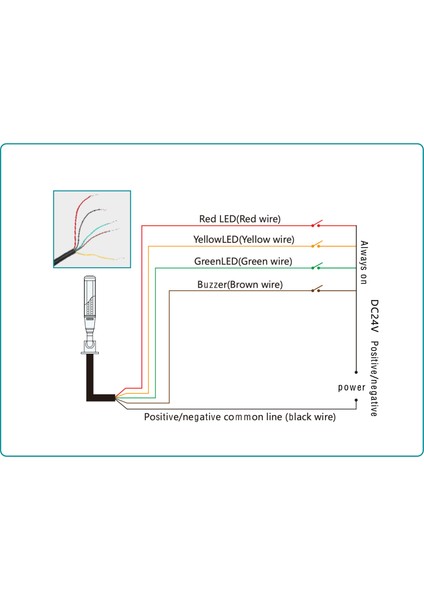 D022-P 24V Dc Buzzer 3 Renk Ikaz Lambası