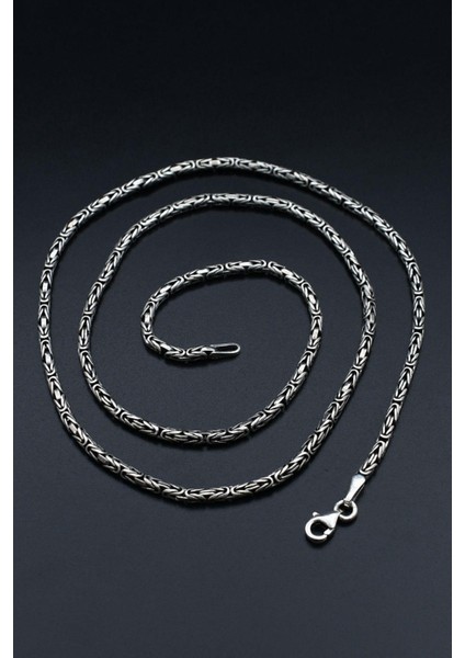 Erkek Gümüş 925 Ayar Kral Kolye Zincir Yuvarlak 2 mm 901688