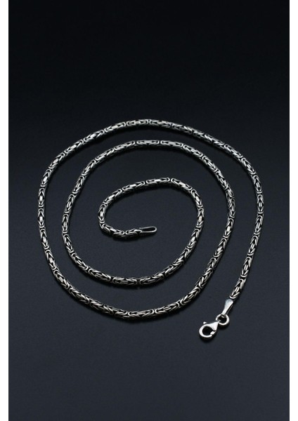 Erkek Gümüş 925 Ayar Kral Kolye Zincir Yuvarlak 2 mm 901688 modelleri