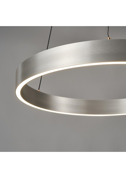 Late Gri 60'lık Yuvarlak 41 Watt Modern Sarkıt Salon LED Avize