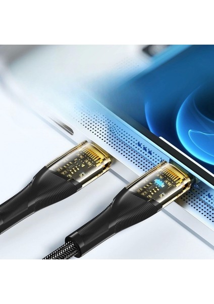 LED Işık Uçlu Sağlam Ip Kablolu USB To Lightning Hızlı Şarj Kablosu (4887)