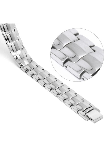 21CM Tarzı MBT011B Aracı Ekleyin Vivari Erkek Sağlığı Manyetik Bilezik Gümüş Kaplama Saf Titanyum Bileklik Manyetik Iyon Germanium Uzak Kızılötesi Bilezik (Yurt Dışından) fırsatları