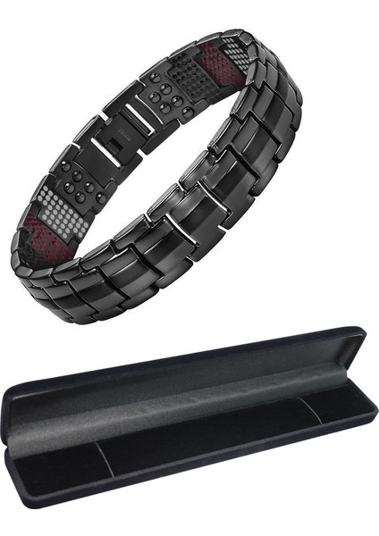 21CM Tarzı MBT029G Paketini Ekleyin Vivari Erkek Sağlığı Manyetik Bilezik Gümüş Kaplama Saf Titanyum Bileklik Manyetik Iyon Germanium Uzak Kızılötesi Bilezik (Yurt Dışından)