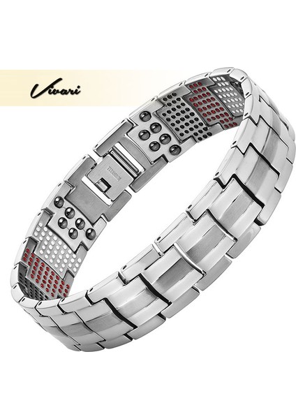 21CM Tarzı MBT029G Paketini Ekleyin Vivari Erkek Sağlığı Manyetik Bilezik Gümüş Kaplama Saf Titanyum Bileklik Manyetik Iyon Germanium Uzak Kızılötesi Bilezik (Yurt Dışından) fiyatları