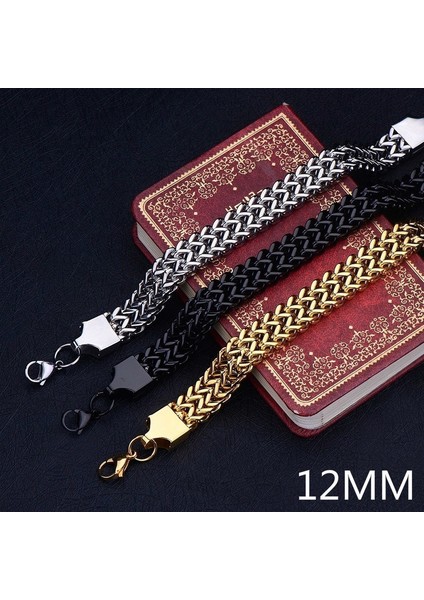 6mm-Altın Erkekler Için Moda W Stil Titanyum Çelik Bileklik Küba Siyahaltıngümüş Bilezik Takı Sevgililer Günü Takıları (Yurt Dışından) modelleri