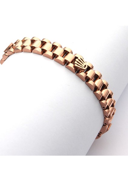 Gül Altın Rengi Yeni Hız Göstergesi Bileklikler ve Bilezikler Taç Paslanmaz Çelik Kelepçe Zincir Bağlantı Çerçeve Pulseiras Bijoux (Yurt Dışından)