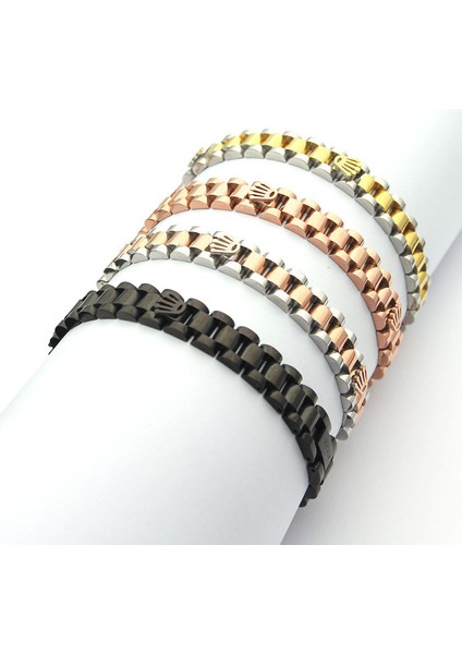 Gül Altın Rengi Yeni Hız Göstergesi Bileklikler ve Bilezikler Taç Paslanmaz Çelik Kelepçe Zincir Bağlantı Çerçeve Pulseiras Bijoux (Yurt Dışından) fiyatları