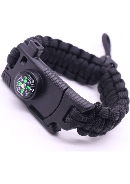 HJTA804 Ayarlanabilir Boyutlu Outdoor Hayatta Kalma Bileklik Erkek Kadın Çok Fonksiyonlu Kamp Kurtarma Acil Halat Bilezik Pusula Düdük Bıçak (Yurt Dışından) fırsatları