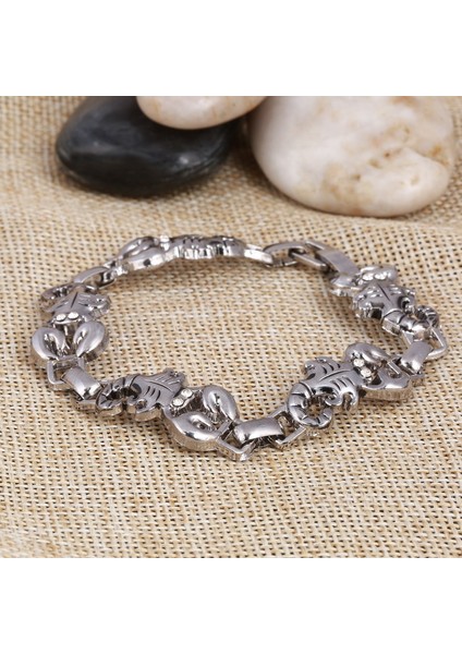 SL507 Siyah Alev Ejderha Boncuklu Bileklik Erkekler Vintage Cadılar Bayramı Takı Alaşım Metal Bileklikler ve Bilezikler Homme (Yurt Dışından)