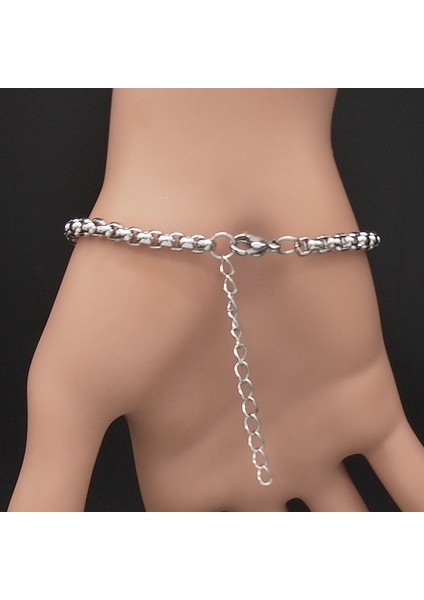 F Aile Büyükannem Paslanmaz Çelik Bilezikler Kadınlar Için Gümüş Renkli Boncuk Bilezik Bileklik Takılar Pulseras Mujer B (Yurt Dışından)