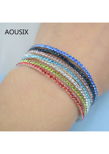 Rastgele Renk Moda Taşlı Esnek Bileklik Kadın Elastik Kristal Bilezikler Için Kadınlar Için Bling Kız Hediye Düğün Gelin Takıları (Yurt Dışından) fiyatları