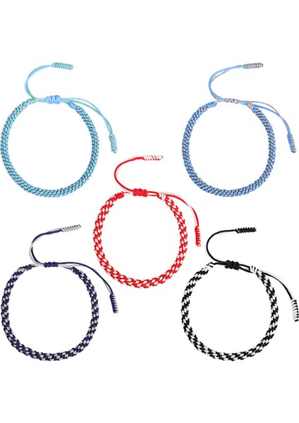 No.6 Boyutu Kadınlar ve Erkekler Için Tibetli Dokuma Halat Bileklik Yapay Ipek Zincir Ayarlanabilir Şanslı Halat Mısır Düğüm Bilezik Takı (Yurt Dışından)