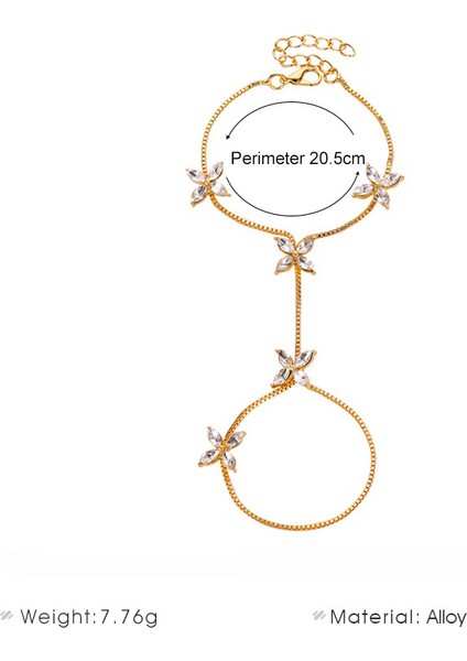 Altın Küçük Taze Bileklik Zarif ve Narin At Gözü Zirkon Parmak Bilekliği Kadın Karakter Dört Yapraklı Çiçek Bileklik (Yurt Dışından) fırsatları