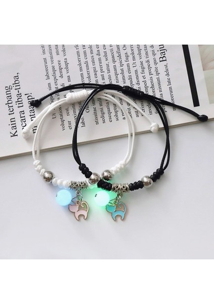 No.10 Boyutu 2021 Parlak Kedi Yıldız Ay Bileklik Çift El Yapımı Ayarlanabilir Halat Eşleşen Arkadaş Bileklik Sonsuz Aşk Aksesuarları Hediyeler (Yurt Dışından) fiyatları