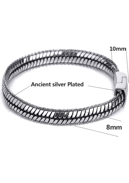 Erkekler 21CM Tarzı F Buda Aksesuar Erkek Bileklik Brazalet Yüksek Antik Gümüş Rengi Erkek Buda Bilezik Takı Bilezik Hediye (Yurt Dışından)
