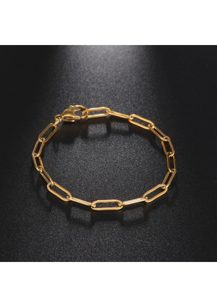 18CM Tarzı D - Çelik Rengi Skyrim Bilezik Kadın Erkek Kağıt Klipsi Zincir Bağlantı Bileklikleri Trendy Paslanmaz Çelik Bileklikler Moda Çift Takılar (Yurt Dışından) fiyatları