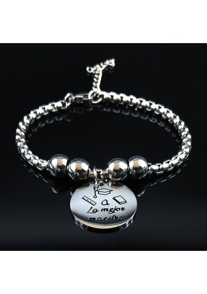 Hükümdar Kadınlar Için Paslanmaz Çelik Bilezikler Gümüş Renkli Şans Bileklik Takı Pulseras Mujer Moda B (Yurt Dışından)