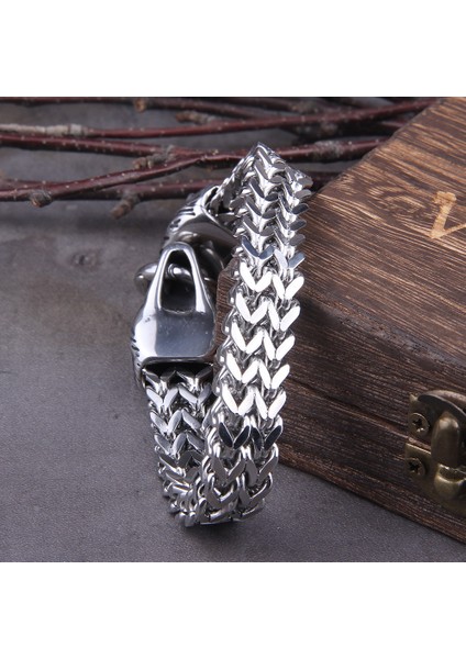 19CM Tarzı Altın Solmayan Kaya Viking Kurt Şans Bileklik Erkek Paslanmaz Çelik Örgü Zincir Altın Kurt Punk Bilezik Mot Bisikletçi Takı (Yurt Dışından) fırsatları