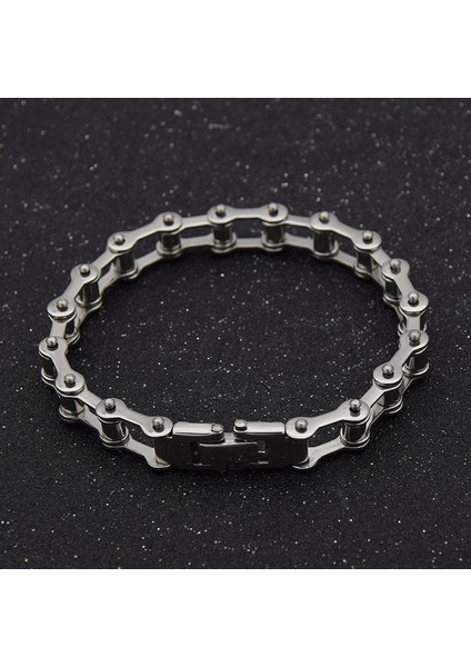 Moda Litchi Motosiklet Zinciri Bileklik Bilezik Punk Titanyum Çelik Bilezik Erkek Bilezik Moda Takı (Yurt Dışından)