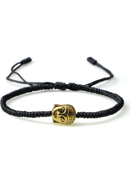 Siyah Altın Buda Tibet Buda Fil Halter Boncuklu Bilezik Şanslı Kadın Erkek Yoga Bileklik Takı Için (Yurt Dışından)