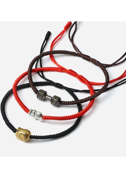Kahverengi Altın Dambıl Tibet Buda Fil Halter Boncuklu Bilezik Şanslı Kadın Erkek Yoga Bileklik Takı Için (Yurt Dışından)