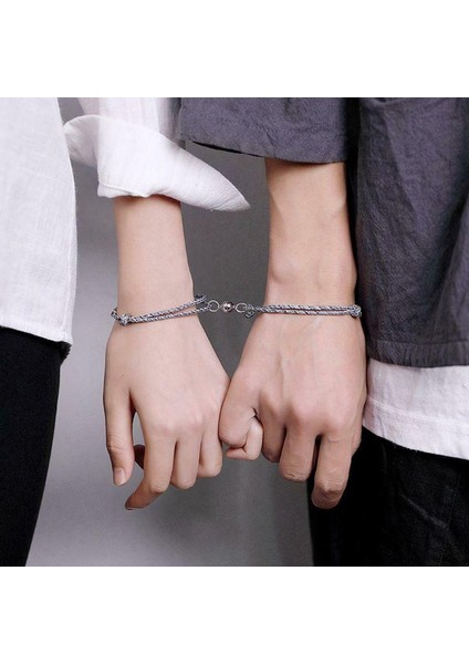 BR21Y0077-1 Seni Özledim Mektubu Manyetik Kalp Bileklik Bilezik Manyetik Çekim Kolye Çift Bileklik Kadınlar Için Erkekler Bayan Sevgililer Günü Hediyesi (Yurt Dışından) fiyatları