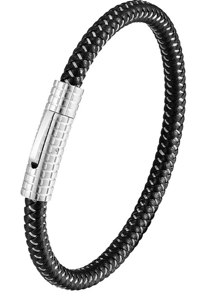 22CM Tarzı TZ-417 Yeni Moda Örme Çelik Tel Bilezik Manyetik Toka Basit Tarz Punk Bileklik Erkek Paslanmaz Çelik Bilezik Tercih Edilen Hediye (Yurt Dışından)