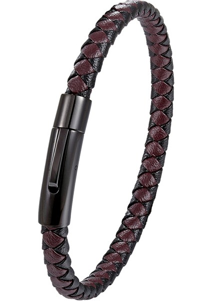 18CM Tarzı Tz-83 Yeni Punk Siyah ve Beyaz Örme Çelik Tel Bileklik Manyetik Toka Basit Tarz Moda Bilezik Erkek Paslanmaz Çelik Bilezik (Yurt Dışından)