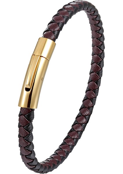 18CM Tarzı Tz-83 Yeni Punk Siyah ve Beyaz Örme Çelik Tel Bileklik Manyetik Toka Basit Tarz Moda Bilezik Erkek Paslanmaz Çelik Bilezik (Yurt Dışından)