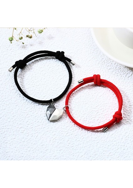 BR21Y0077 Seni Özledim Mektubu Manyetik Kalp Bileklik Bilezik Manyetik Çekim Kolye Çift Bileklik Kadınlar Için Erkekler Bayan Sevgililer Günü Hediyesi (Yurt Dışından)