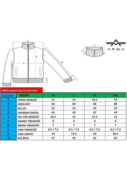 Erkek Fermuarlı Mont Sweatshirt K22324993301
