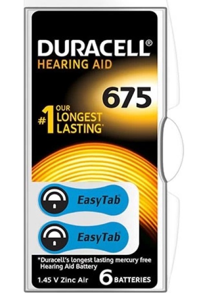 Duracell 675 No Kulaklık Pili 6lı Paket (4887)