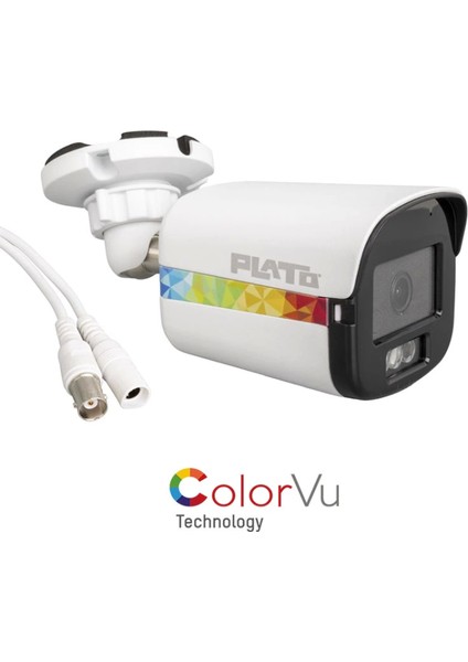 Plato PL-22995 5mp Color Vu Mikrofonlu 2.8 mm 3 Atom LED Metal Kasa Ahd Bullet Kamera (4887)