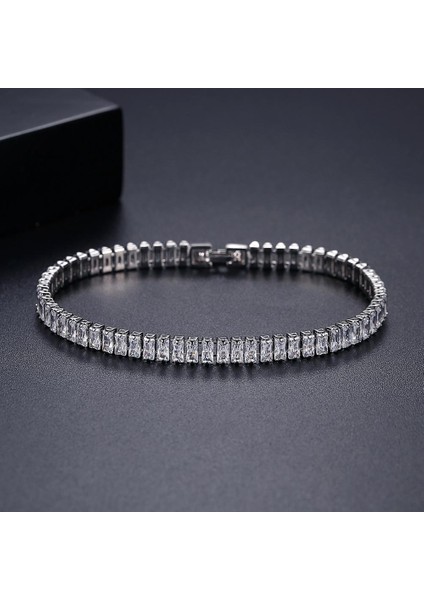 4mm 19CM Luoteemı Yeni Tasarım Tenis Bilekliği Kadınlar Için Kübik Zirkon Beyan Moda Takı Düğün Nişan Buluşma Hediye (Yurt Dışından)