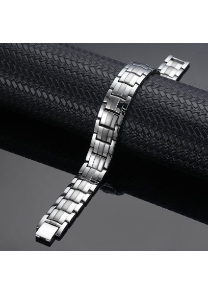 21.5cm Tarzı Siyah %100 Saf Titanyum Manyetik Bileklik Erkekler Gümüş Renk Zincir Erkek Bileziği Germanium Hematit Enerji Bilezik Kadınlar Bilezik (Yurt Dışından) modelleri