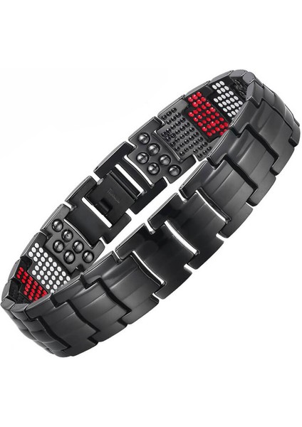 21.5cm Tarzı Siyah %100 Saf Titanyum Manyetik Bileklik Erkekler Gümüş Renk Zincir Erkek Bileziği Germanium Hematit Enerji Bilezik Kadınlar Bilezik (Yurt Dışından) indirimleri