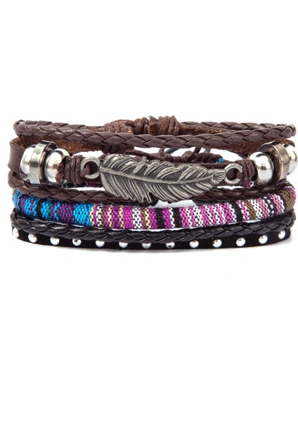 Ayarlanabilir Stil A18 Bohem Tarzı Türk Gözü Çapa Sonsuzluk Şans Deri Bileklik Seti - Erkek ve Kadınlar Için Vintage Örgü Örgülü Pulseras Moda Je (Yurt Dışından)