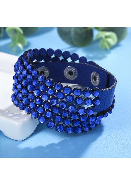 Yeşil Bilezikler Hocole Kristal Bileklik Taş Deri Bilezikler ve Bilezikler Sarma Çok Katmanlı Bilezikler Kadınlar Için Pulseras Mujer Moda Takı (Yurt Dışından)
