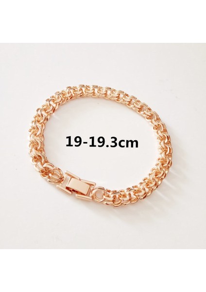 Siyah Tabanca Kaplama Bismark Bileklik Yeni 585 Gül Altın Rengi Takı Örgü Formunda Uzun 7mm Geniş El Kordonu Altın Rengi Bilezik Erkek ve Kadınlar Için (Yurt Dışından)