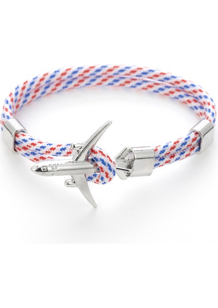 19CM Tarzı Fs-05 20 Renk Moda Gümüş Çapa Bilezik Erkek Kadın Şanslı Halat Zinciri Çift Bileklik Metal Uçak Deri Kanca Homme Takı (Yurt Dışından) modelleri