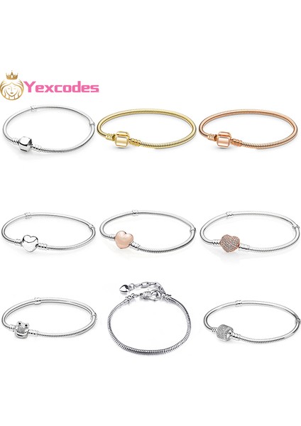 20CM Tarzı 400011LB-RG Yexcodes Yüksek Gümüş Kaplamalı Yılan Zincirli Şans Bilekliği Tüm Kadın ve Erkek Boncuklar Ince Bilezik Takı Hediye (Yurt Dışından) fiyatları