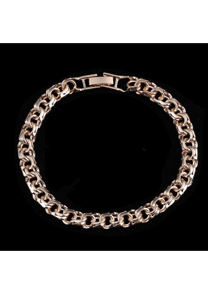 19CM Bilezik Bismark Bileklik Yeni 585 Gül Altın Rengi Takı Örgü Formunda Uzun 7mm Geniş El Kordonu Altın Rengi Bilezik Erkek ve Kadınlar Için (Yurt Dışından) fiyatları