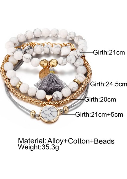 Avuç Içi Dıezı Bohem El Yapımı Örgü Kalp Uzun Püsküllü Bilezik Setleri Kadın Yeni Gri Halat Zincir Bileklik Takılar Noel Hediyesi (Yurt Dışından) modelleri