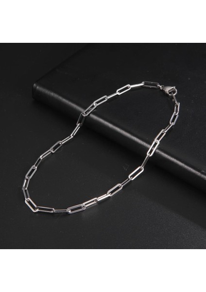 18CM Tarzı A - Altın Rengi Skyrim Bilezik Kadın Erkek Kağıt Klipsi Zincir Bağlantı Bileklikleri Trendy Paslanmaz Çelik Bileklikler Moda Çift Takılar (Yurt Dışından) fırsatları