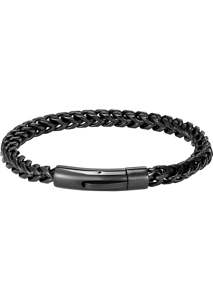 21CM Tarzı Siyah Erkekler Için 6mm Zincir Bileklik Paslanmaz Çelik Moda Lüks Adam Aksesuar Şık Punk Rock Tarzı Bisikletçi Takı Hediye Arkadaşlar Için (Yurt Dışından)