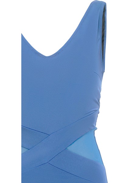 Aquaviva Kadın Mavi Perla Tül Detaylı Mayo fiyatları