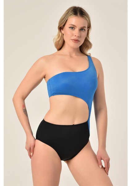 Aquaviva Kadın Siyah - Mavi Tek Omuz Mayo fiyatları