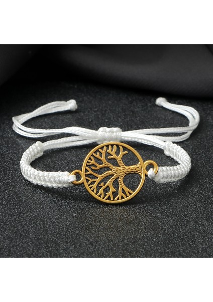 Siyah Küçük Altın Ağacın Hayatı Bileklik El Yapımı Iplik Tibetli Budist Şans Bilezikleri Kadınlar ve Erkekler Iyileşme Reiki Bilek Takıları (Yurt Dışından) fiyatları